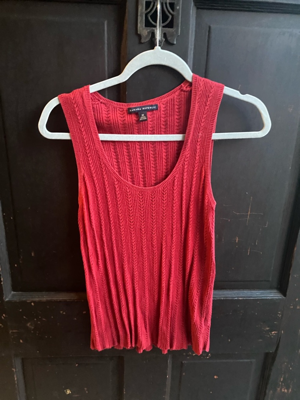 Banana Republic Raspberry Red Knit Scoop Neck Tank